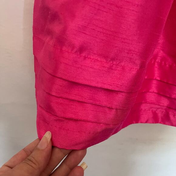 LILLY WICKET Party Girls Dress Sz 4 Hot Pink Rosette Pleats Sleeveless Tie Tulle - Picture 3 of 8